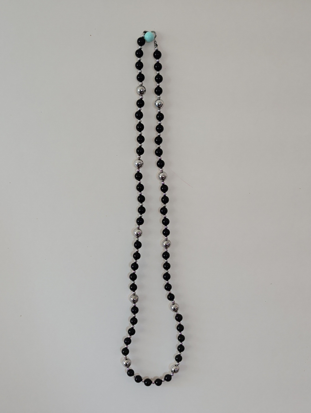 Black and Silver Beaded Necklace - Women Jewelry